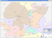 Independence County Wall Map Color Cast Style