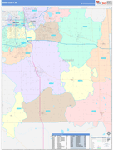Ingham County Wall Map Color Cast Style