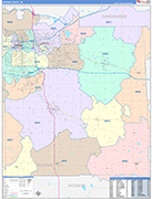 Ingham County Wall Map Color Cast Style