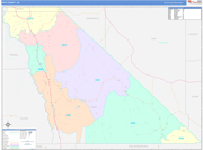 Inyo County Wall Map Color Cast Style