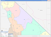 Inyo County Wall Map Color Cast Style
