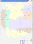 Iowa County Wall Map Color Cast Style