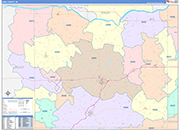 Iowa County Wall Map Color Cast Style