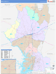 Iredell County Wall Map Color Cast Style