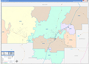 Iron County Wall Map Color Cast Style