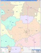 Isabella County Wall Map Color Cast Style