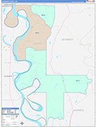 Issaquena County Wall Map Color Cast Style