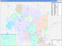 Itasca County Wall Map Color Cast Style