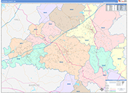 Jackson County Wall Map Color Cast Style