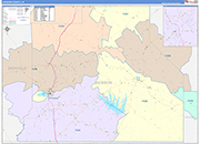 Jackson County Wall Map Color Cast Style