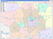 Jackson County Wall Map Color Cast Style