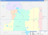 Jackson County Wall Map Color Cast Style