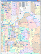 Jackson County Wall Map Color Cast Style