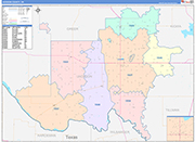 Jackson County Wall Map Color Cast Style