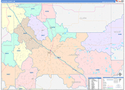 Jackson County Wall Map Color Cast Style