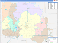 Jasper County Wall Map Color Cast Style