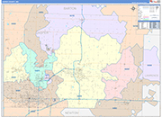 Jasper County Wall Map Color Cast Style