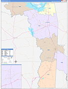 Jasper County Wall Map Color Cast Style