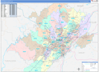 Jefferson County Wall Map Color Cast Style