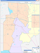 Jefferson County Wall Map Color Cast Style