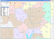Jefferson County Wall Map Color Cast Style
