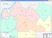 Jefferson County Wall Map Color Cast Style