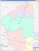 Jefferson County Wall Map Color Cast Style