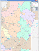 Jefferson Wall Map Color Cast Style