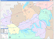 Jefferson Wall Map Color Cast Style