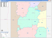 Jewell Wall Map Color Cast Style