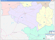 Johnson County Wall Map Color Cast Style