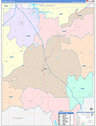 Johnson County Wall Map Color Cast Style