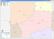 Johnson County Wall Map Color Cast Style