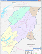 Johnson County Wall Map Color Cast Style