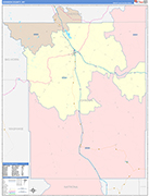 Johnson County Wall Map Color Cast Style