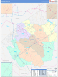 Johnston County Wall Map Color Cast Style