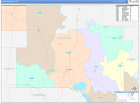 Johnston County Wall Map Color Cast Style