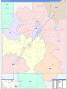Jones County Wall Map Color Cast Style