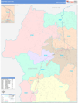 Josephine County Wall Map Color Cast Style