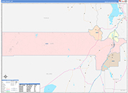 Juab County Wall Map Color Cast Style