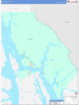 Juneau County Wall Map Color Cast Style