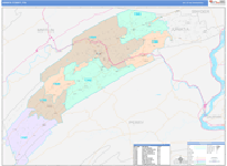 Juniata County Wall Map Color Cast Style