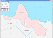 Kalawao Wall Map Color Cast Style