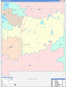 Kalkaska County Wall Map Color Cast Style