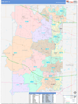 Kane County Wall Map Color Cast Style