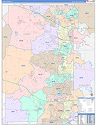 Kane County Wall Map Color Cast Style