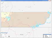 Kane County Wall Map Color Cast Style