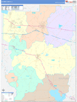 Kaufman County Wall Map Color Cast Style