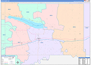 Keith County Wall Map Color Cast Style