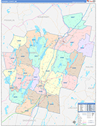 Kennebec Wall Map Color Cast Style